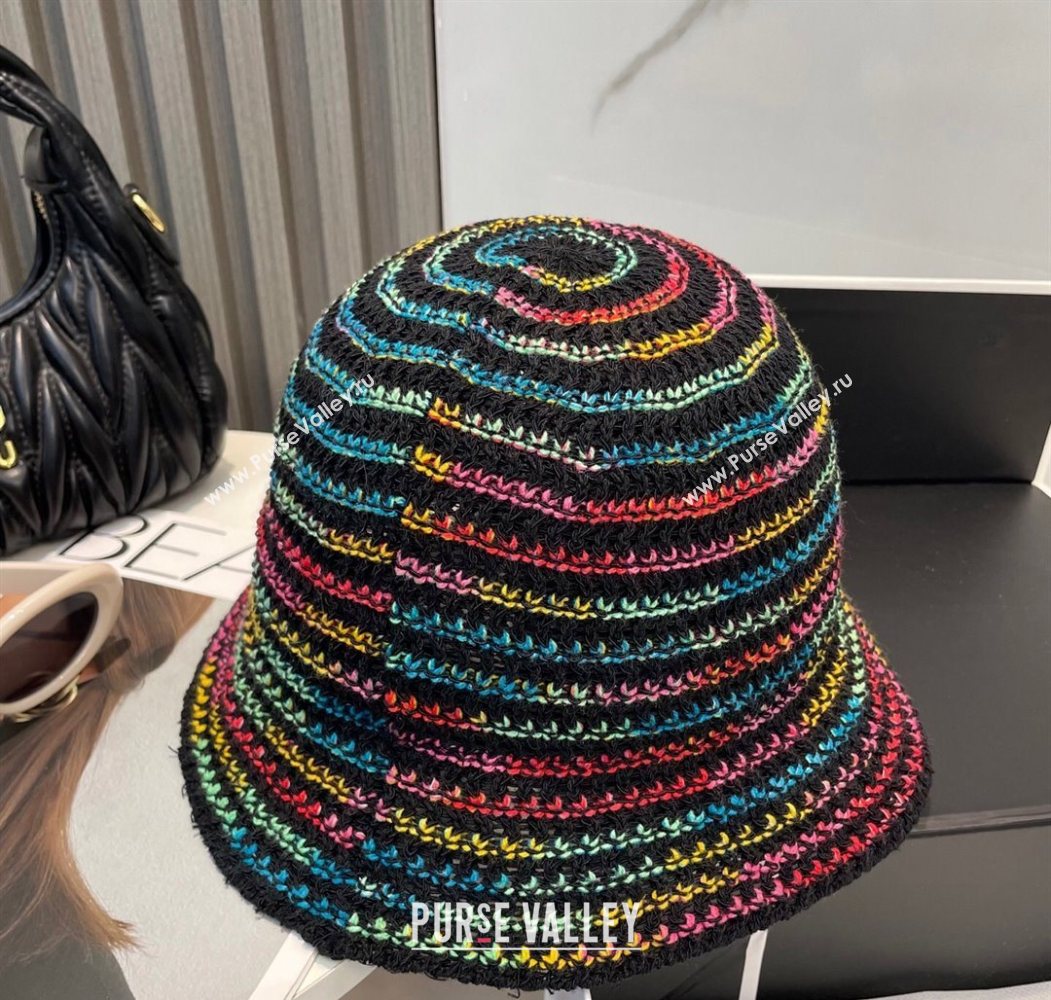 Miu Miu Knit Multicolor Bucket Hat Black 2025 0724 (MAO-250724038)