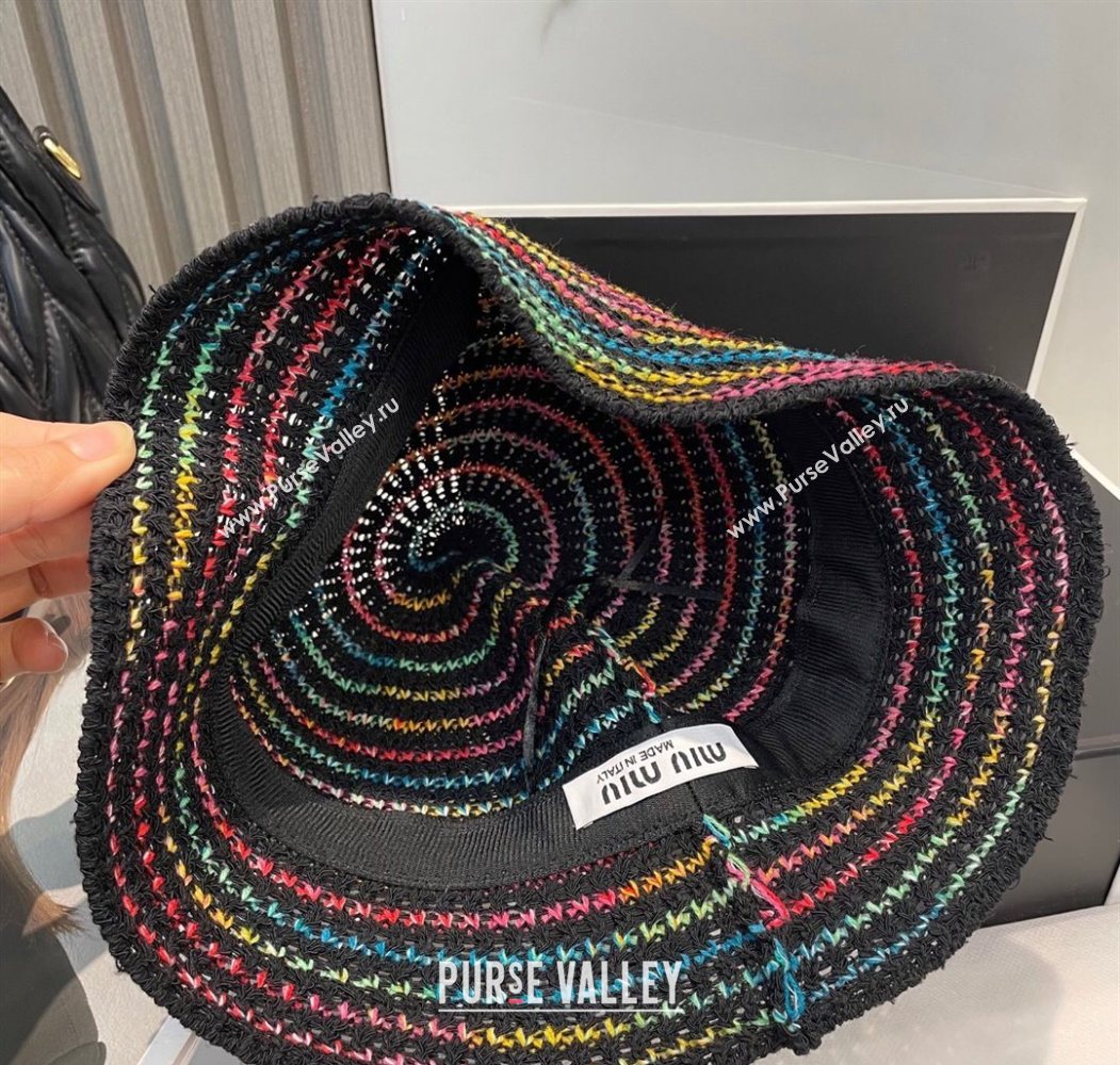 Miu Miu Knit Multicolor Bucket Hat Black 2025 0724 (MAO-250724038)