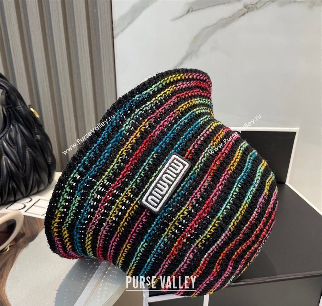 Miu Miu Knit Multicolor Bucket Hat Black 2025 0724 (MAO-250724038)