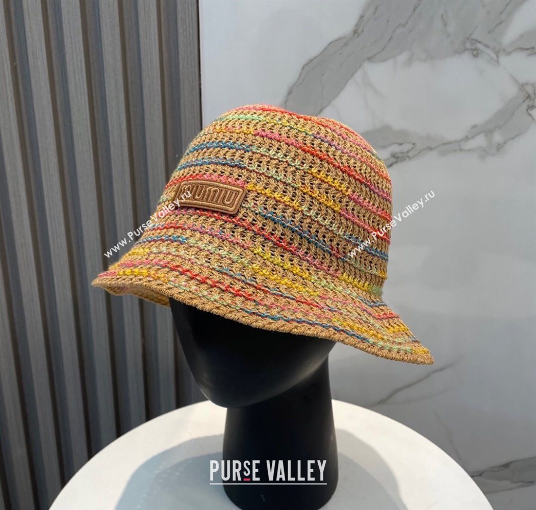 Miu Miu Knit Multicolor Bucket Hat Brown 2025 0724 (MAO-250724037)