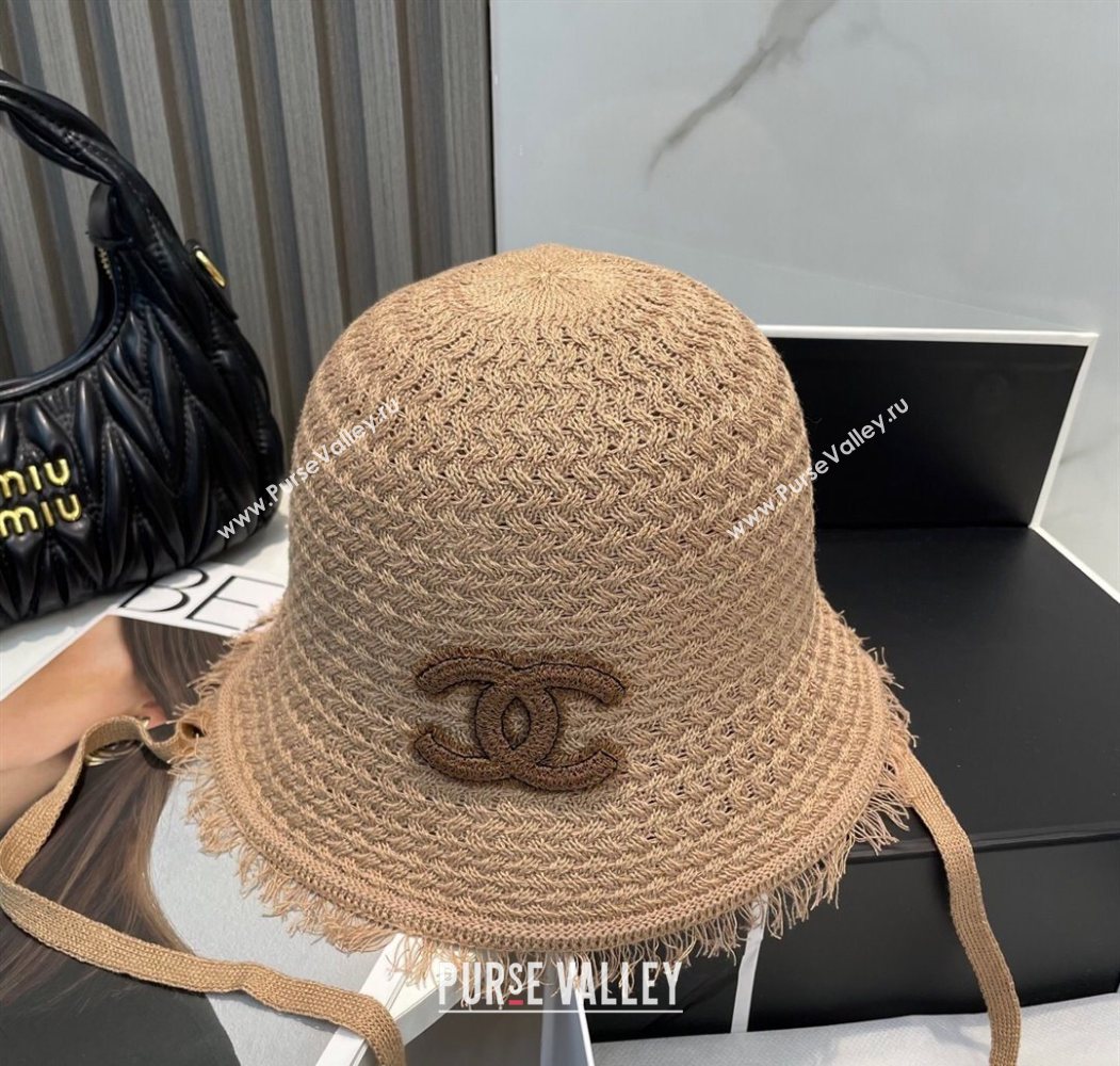 Chanel Fringe Bucket Hat Brown 2025 0724 (MAO-250724046)