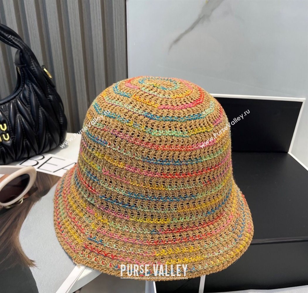 Miu Miu Knit Multicolor Bucket Hat Brown 2025 0724 (MAO-250724037)