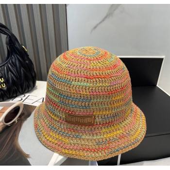 Miu Miu Knit Multicolor Bucket Hat Brown 2025 0724 (MAO-250724037)