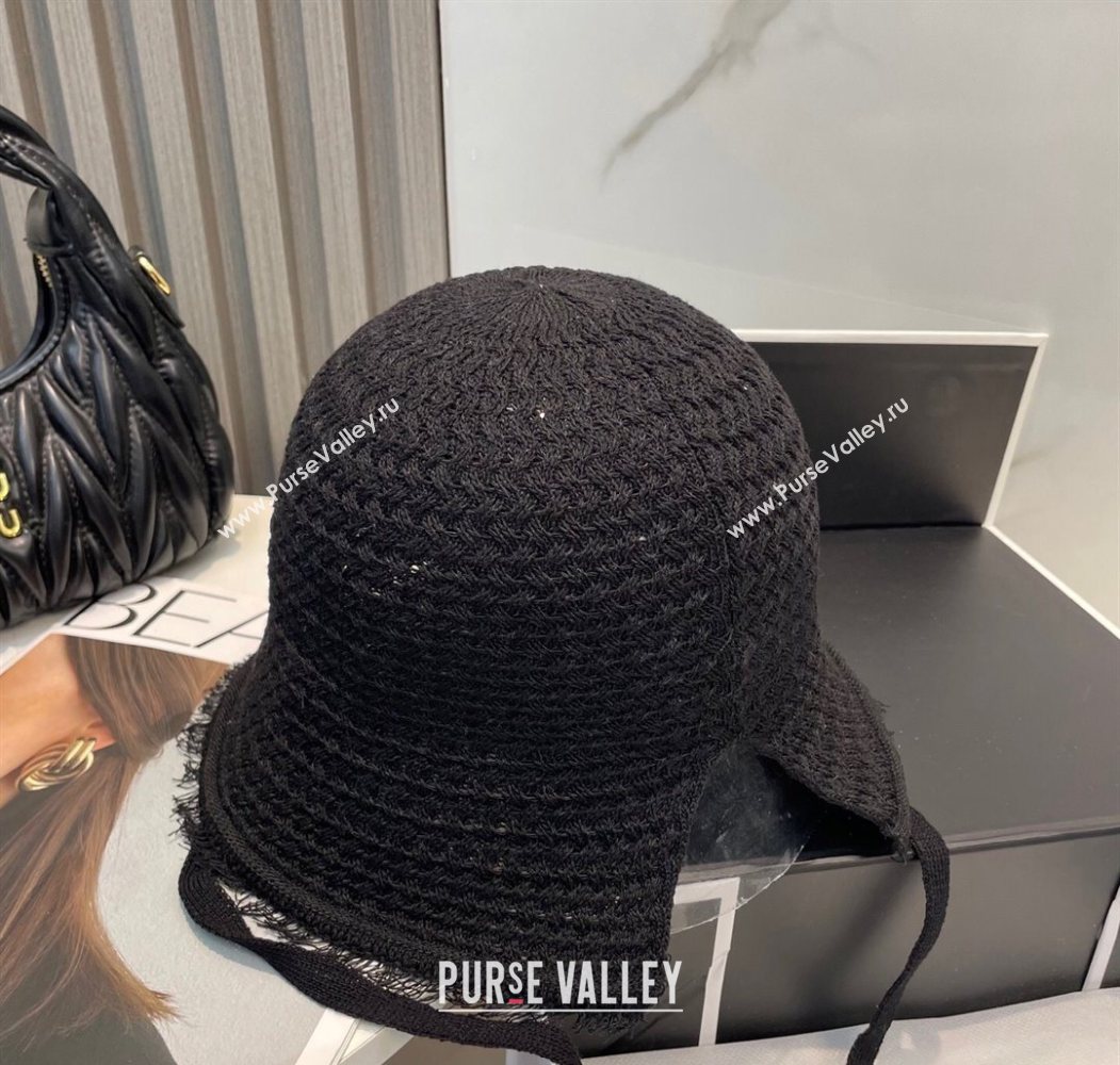 Chanel Fringe Bucket Hat Black 2025 0724 (MAO-250724047)