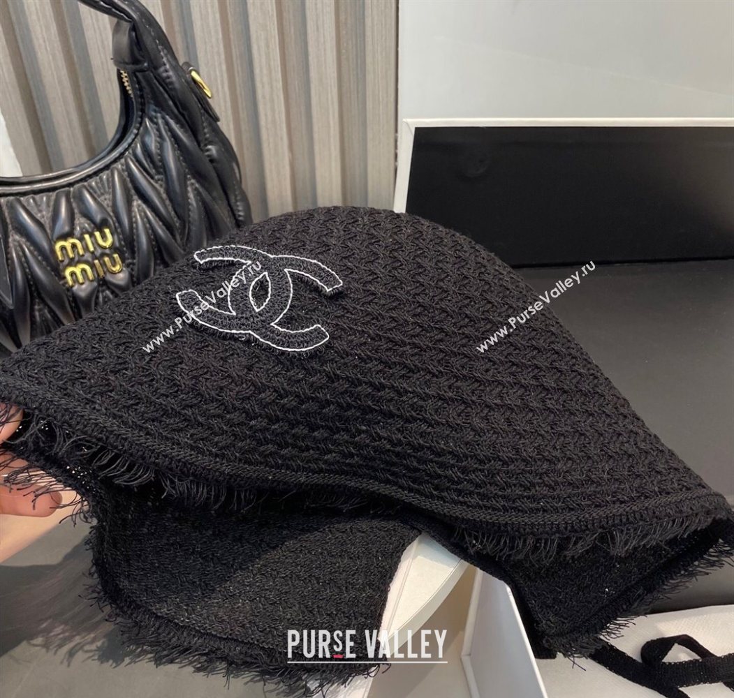 Chanel Fringe Bucket Hat Black 2025 0724 (MAO-250724047)