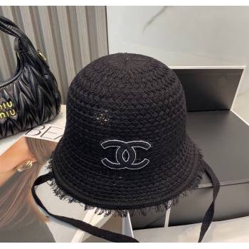 Chanel Fringe Bucket Hat Black 2025 0724 (MAO-250724047)
