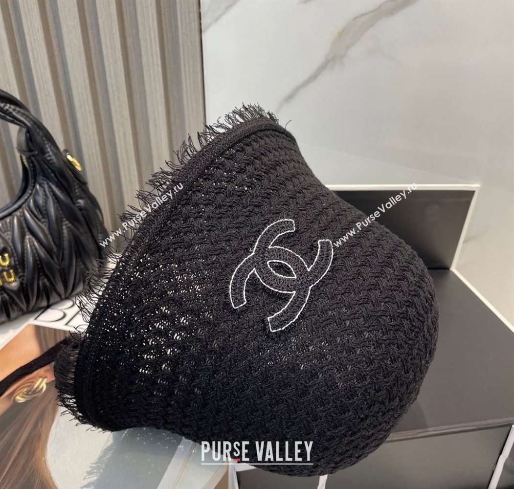 Chanel Fringe Bucket Hat Black 2025 0724 (MAO-250724047)