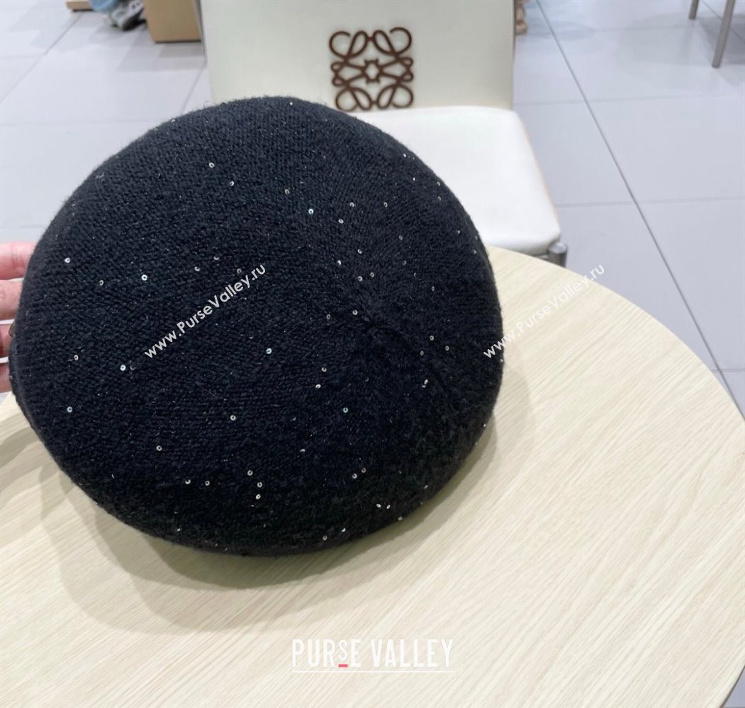 Dior CD Knit Beret Hat Black 2025 0724 (SHI-250724048)