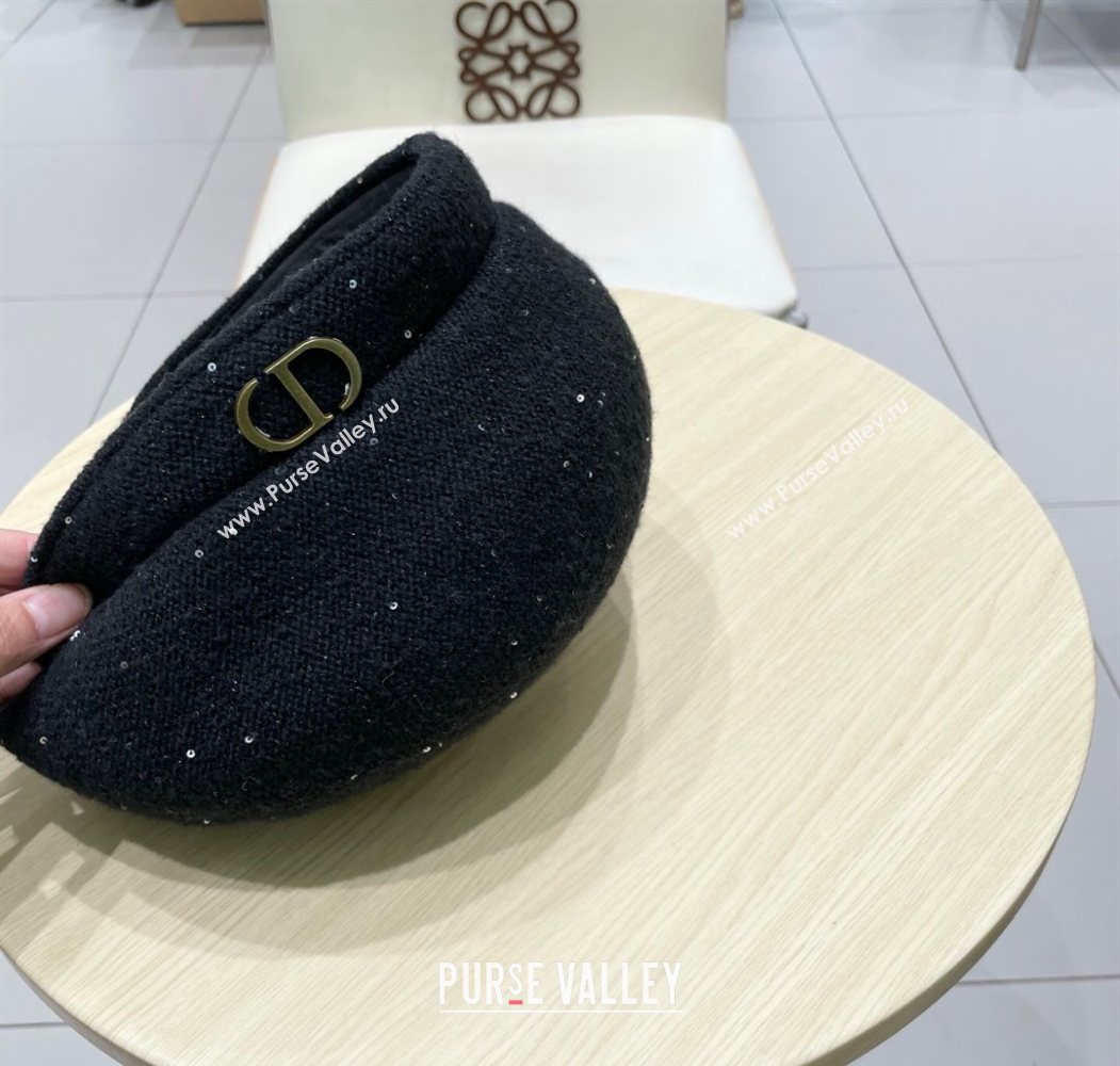Dior CD Knit Beret Hat Black 2025 0724 (SHI-250724048)