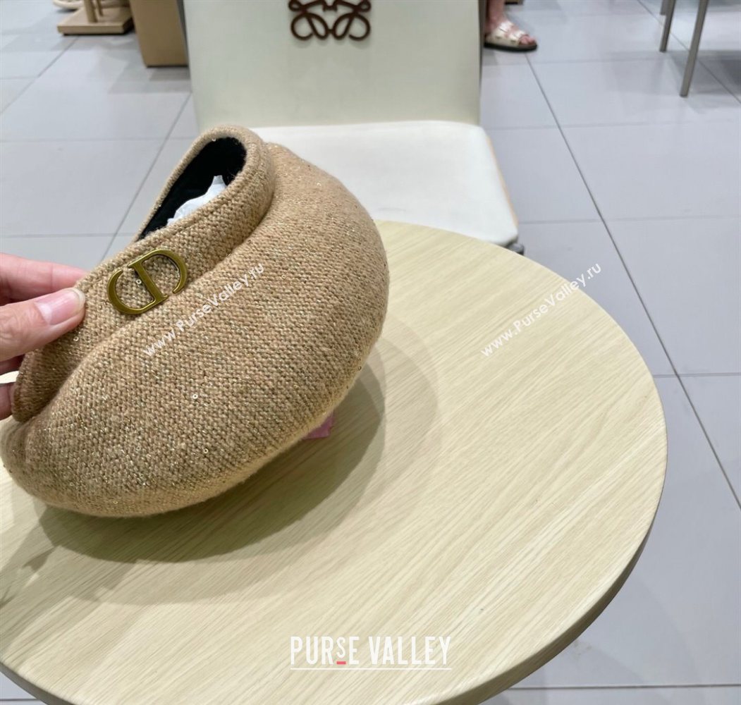 Dior CD Knit Beret Hat Beige 2025 0724 (SHI-250724049)
