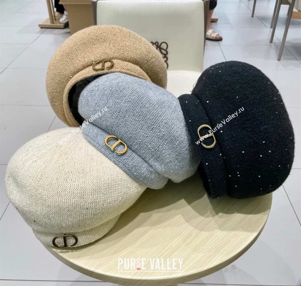 Dior CD Knit Beret Hat Beige 2025 0724 (SHI-250724049)