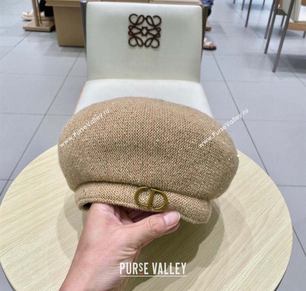 Dior CD Knit Beret Hat Beige 2025 0724 (SHI-250724049)