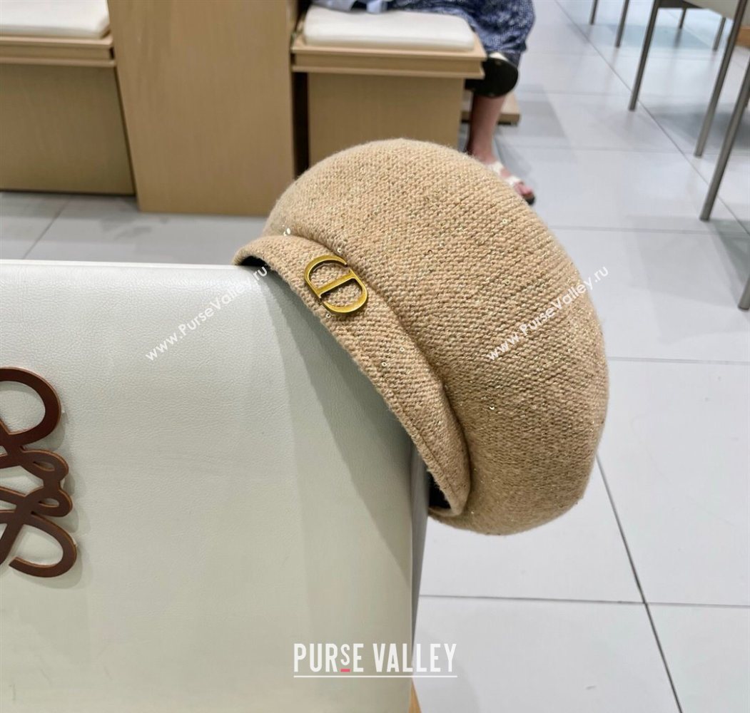 Dior CD Knit Beret Hat Beige 2025 0724 (SHI-250724049)