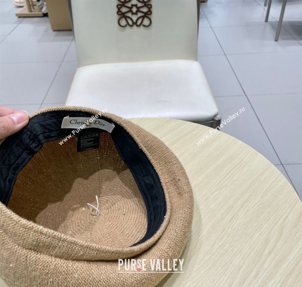 Dior CD Knit Beret Hat Beige 2025 0724 (SHI-250724049)