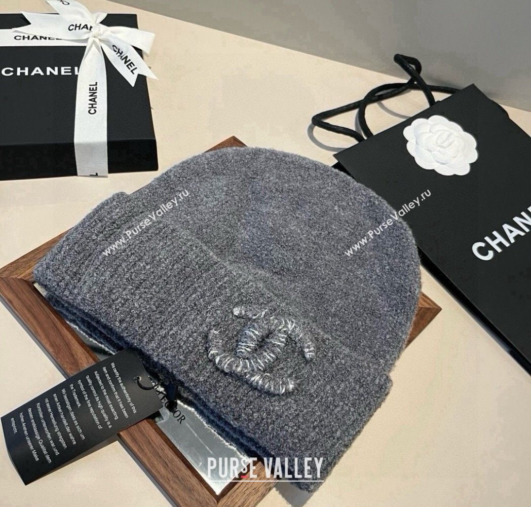 Chanel Knit Hat with Maxi CC Grey 2025 CH0909091 (XMN-250909102)