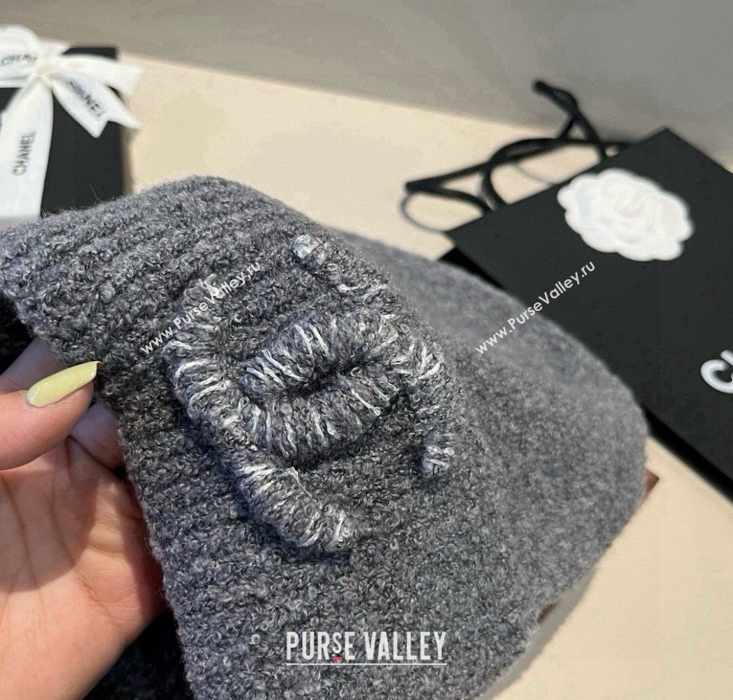 Chanel Knit Hat with Maxi CC Grey 2025 CH0909091 (XMN-250909102)