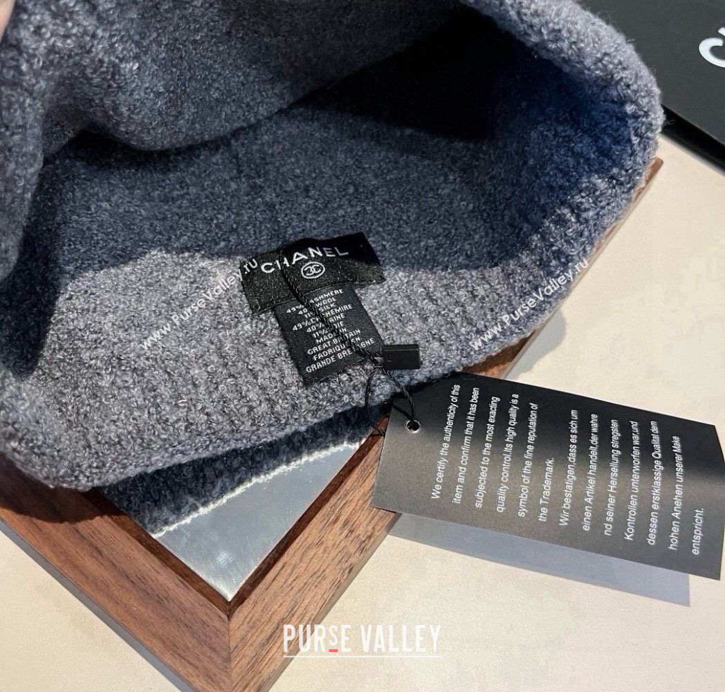 Chanel Knit Hat with Maxi CC Grey 2025 CH0909091 (XMN-250909102)