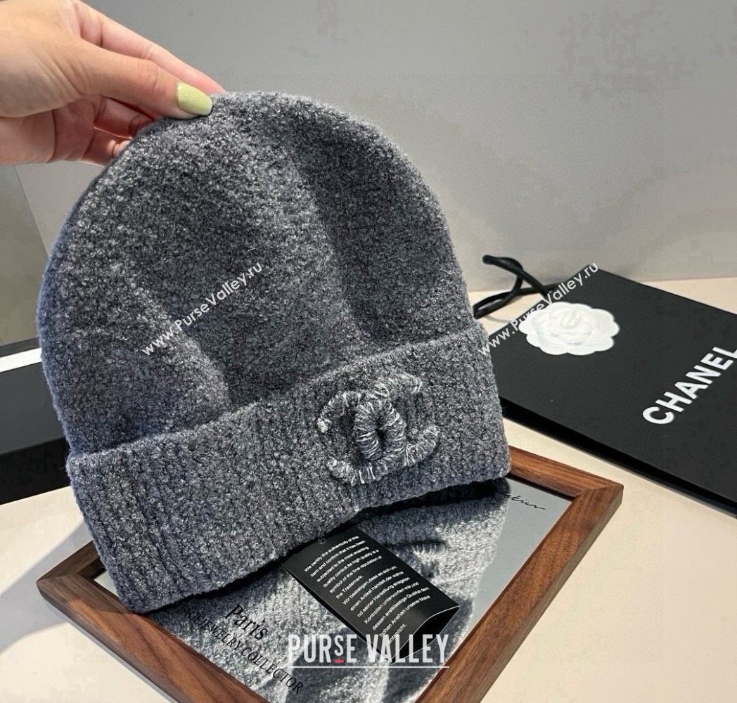 Chanel Knit Hat with Maxi CC Grey 2025 CH0909091 (XMN-250909102)