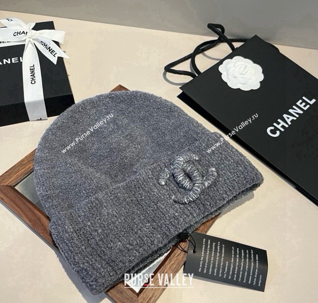 Chanel Knit Hat with Maxi CC Grey 2025 CH0909091 (XMN-250909102)