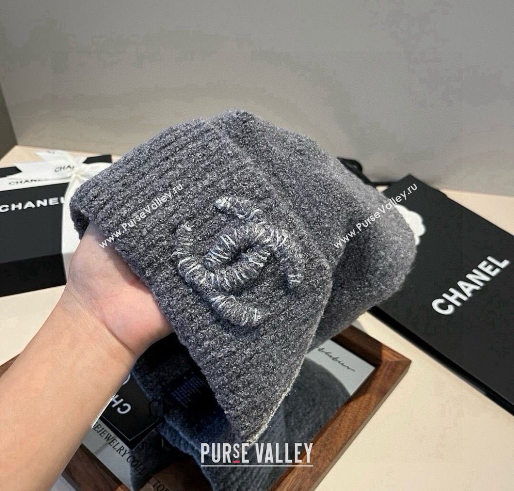 Chanel Knit Hat with Maxi CC Grey 2025 CH0909091 (XMN-250909102)