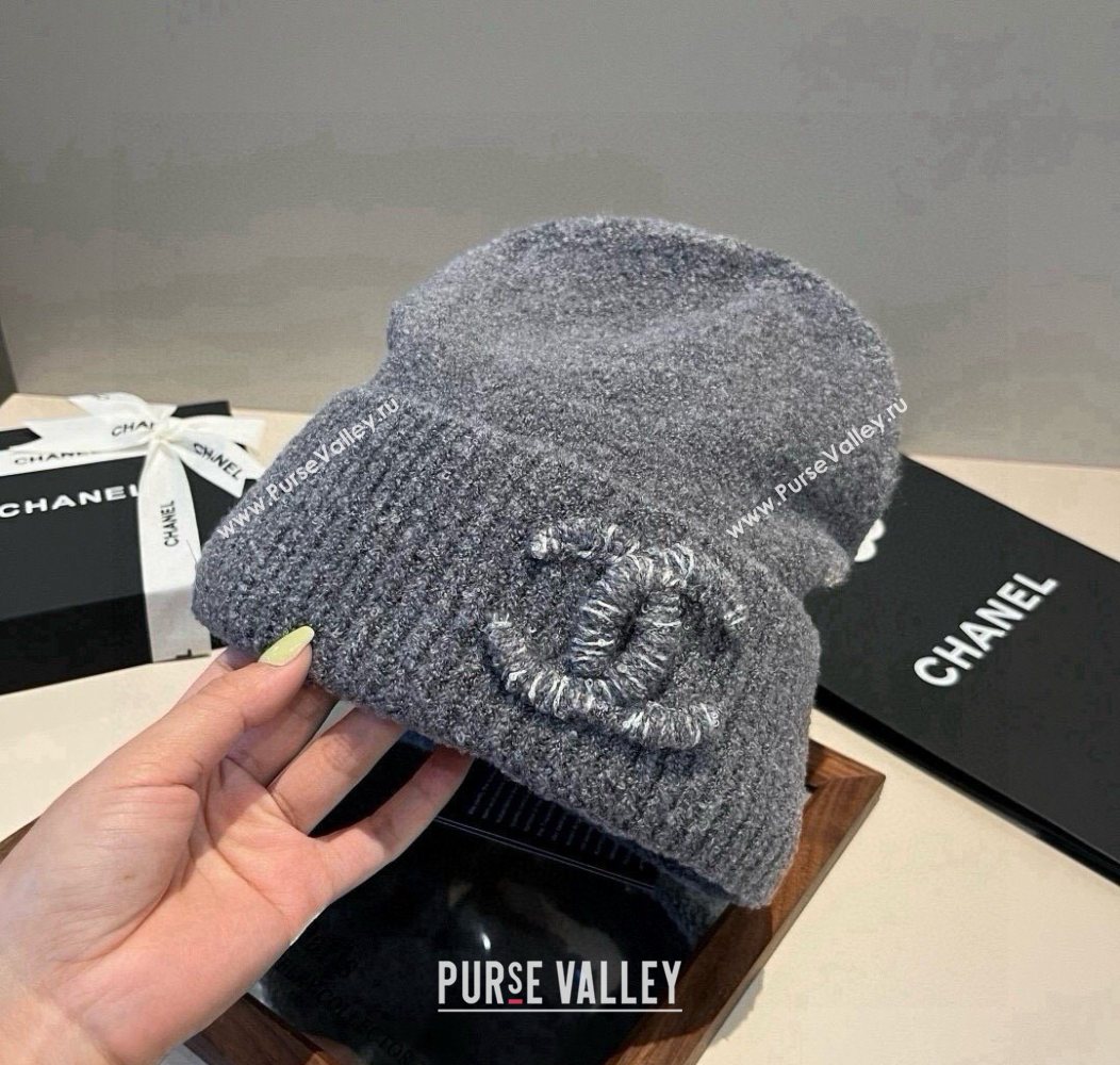 Chanel Knit Hat with Maxi CC Grey 2025 CH0909091 (XMN-250909102)