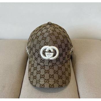 Gucci GG Canvas Baseball Hat with Interlocking G Beige 2025 GG090910 (XMN-250909144)