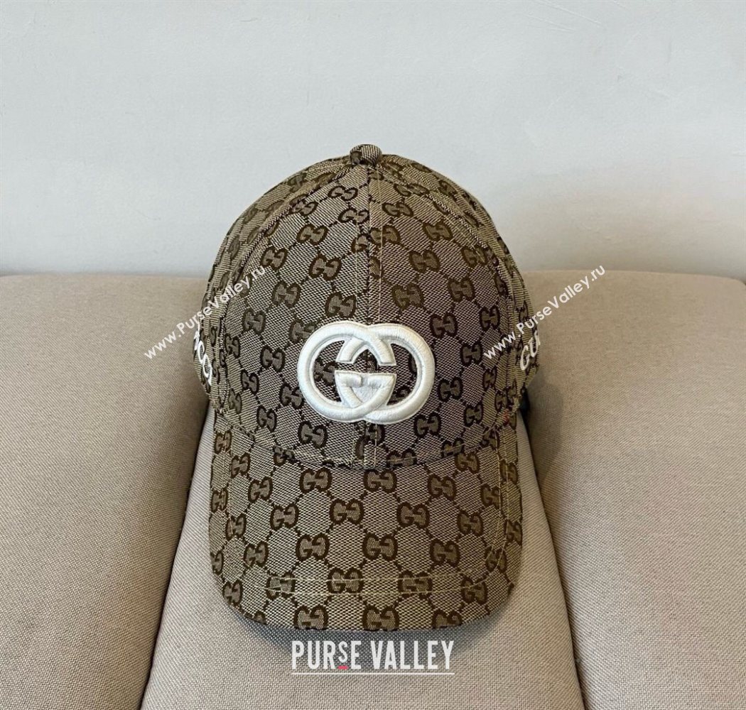 Gucci GG Canvas Baseball Hat with Interlocking G Beige 2025 GG090910 (XMN-250909144)