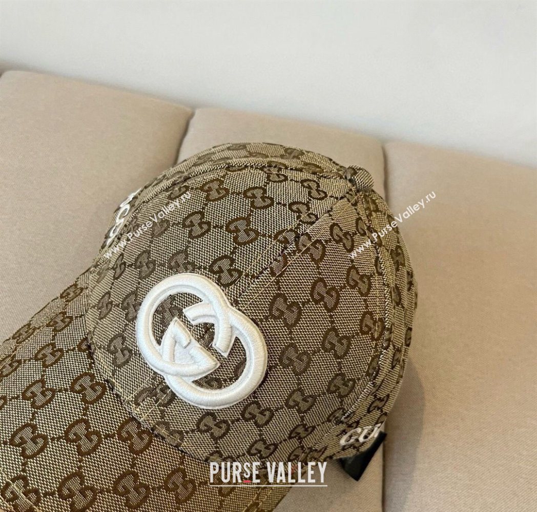 Gucci GG Canvas Baseball Hat with Interlocking G Beige 2025 GG090910 (XMN-250909144)