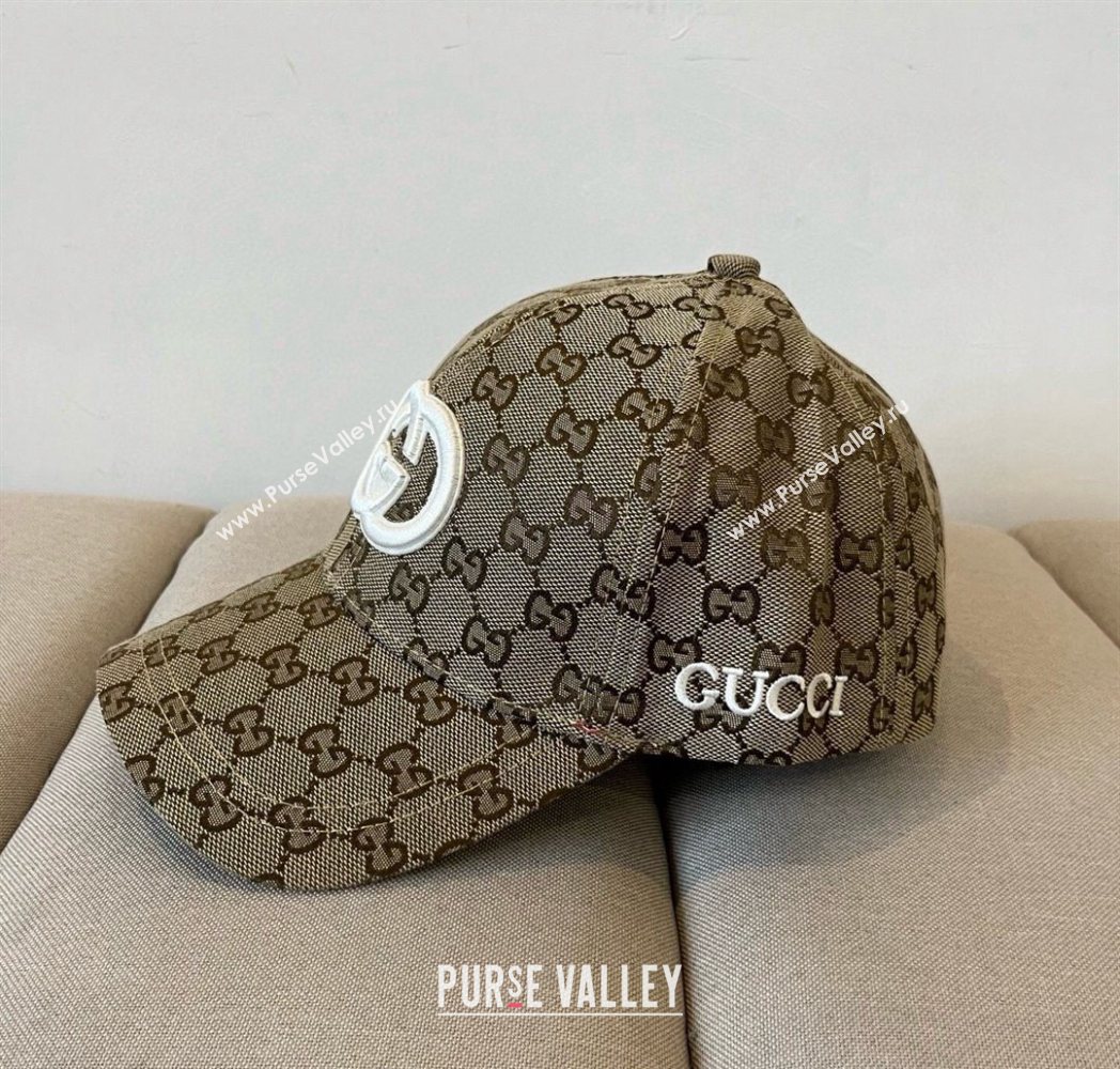 Gucci GG Canvas Baseball Hat with Interlocking G Beige 2025 GG090910 (XMN-250909144)