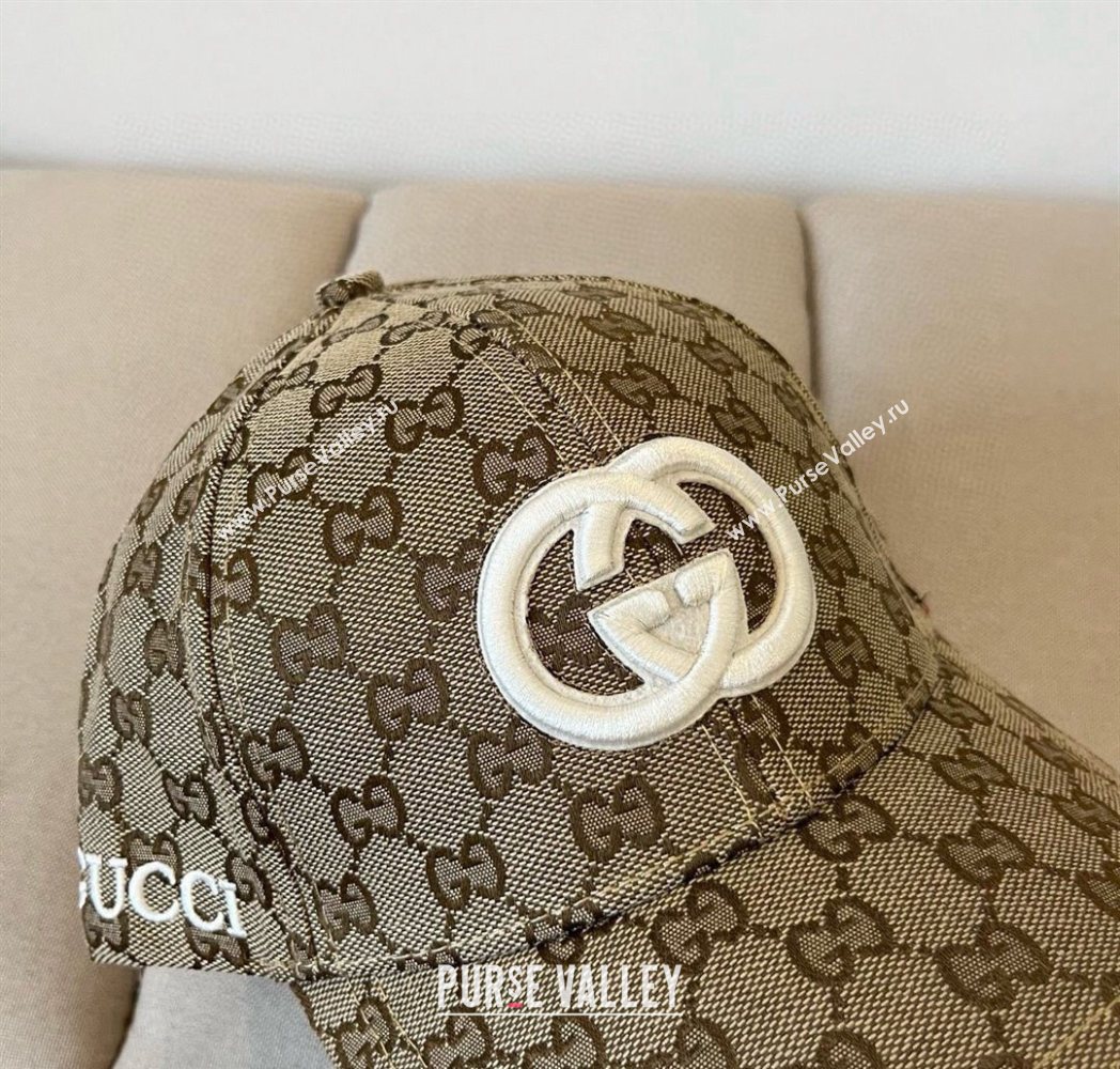 Gucci GG Canvas Baseball Hat with Interlocking G Beige 2025 GG090910 (XMN-250909144)