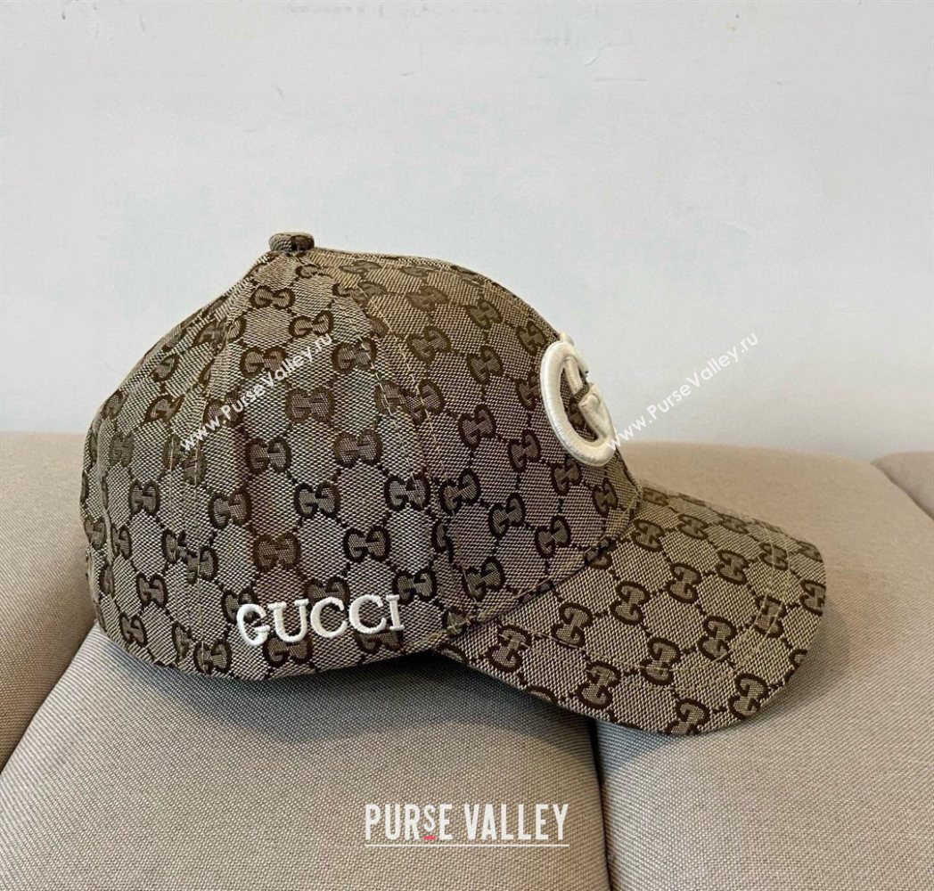Gucci GG Canvas Baseball Hat with Interlocking G Beige 2025 GG090910 (XMN-250909144)