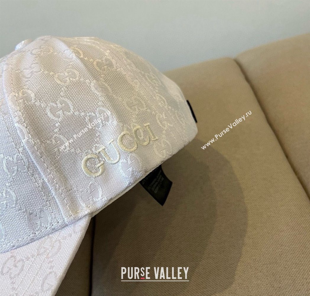 Gucci GG Canvas Baseball Hat with Interlocking G White 2025 GG090910 (XMN-250909145)