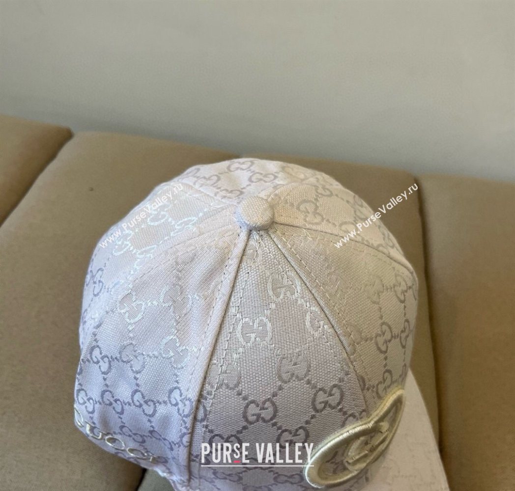 Gucci GG Canvas Baseball Hat with Interlocking G White 2025 GG090910 (XMN-250909145)
