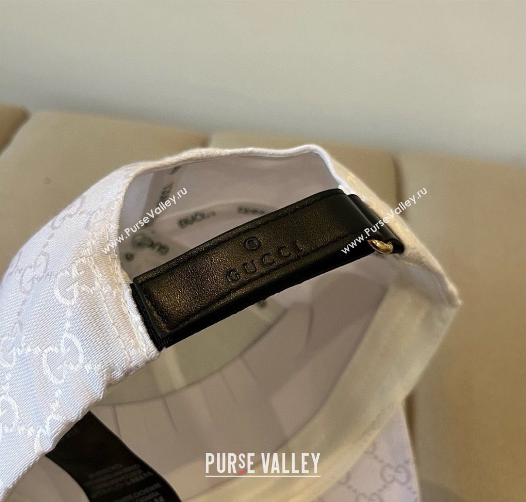 Gucci GG Canvas Baseball Hat with Interlocking G White 2025 GG090910 (XMN-250909145)