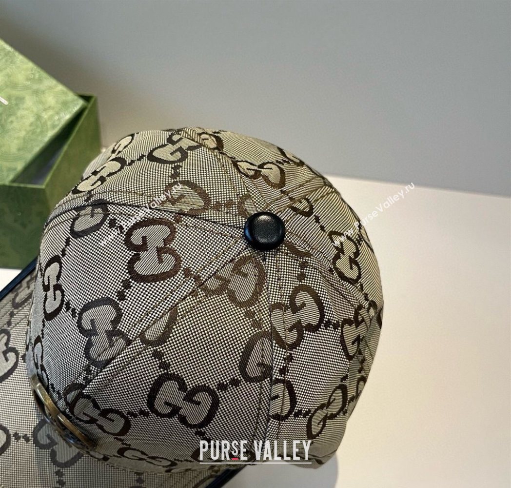 Gucci Maxi GG Canvas Baseball Hat Camel/Gold 2025 GG090911 (XMN-250909147)