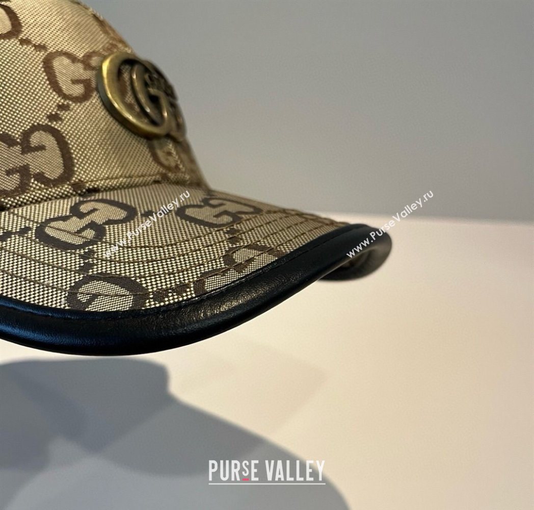 Gucci Maxi GG Canvas Baseball Hat Camel/Gold 2025 GG090911 (XMN-250909147)