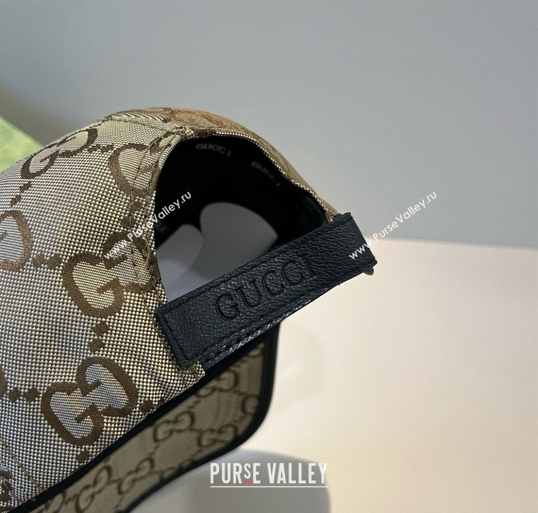 Gucci Maxi GG Canvas Baseball Hat Camel/Gold 2025 GG090911 (XMN-250909147)