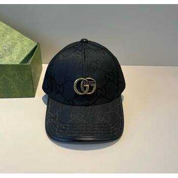 Gucci GG Canvas Baseball Hat Black/Gold 2025 GG090911 (XMN-250909148)