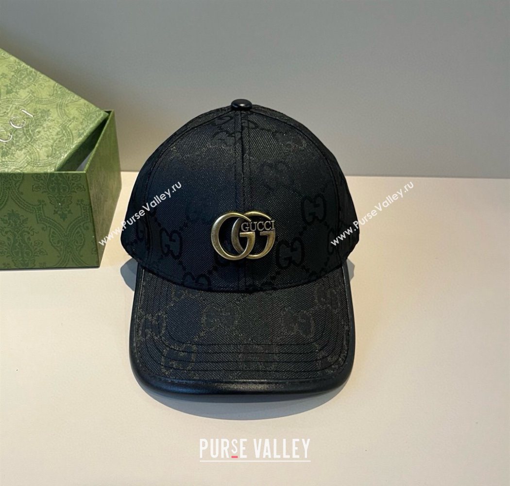 Gucci GG Canvas Baseball Hat Black/Gold 2025 GG090911 (XMN-250909148)