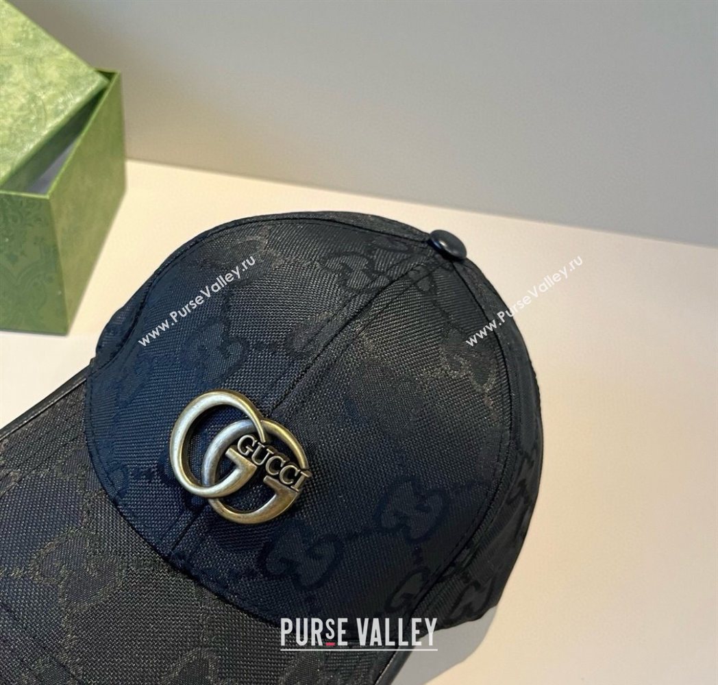 Gucci GG Canvas Baseball Hat Black/Gold 2025 GG090911 (XMN-250909148)