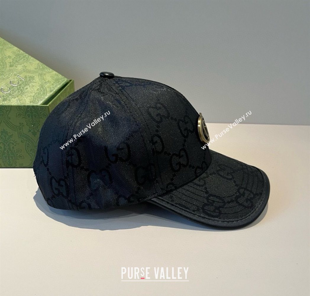 Gucci GG Canvas Baseball Hat Black/Gold 2025 GG090911 (XMN-250909148)