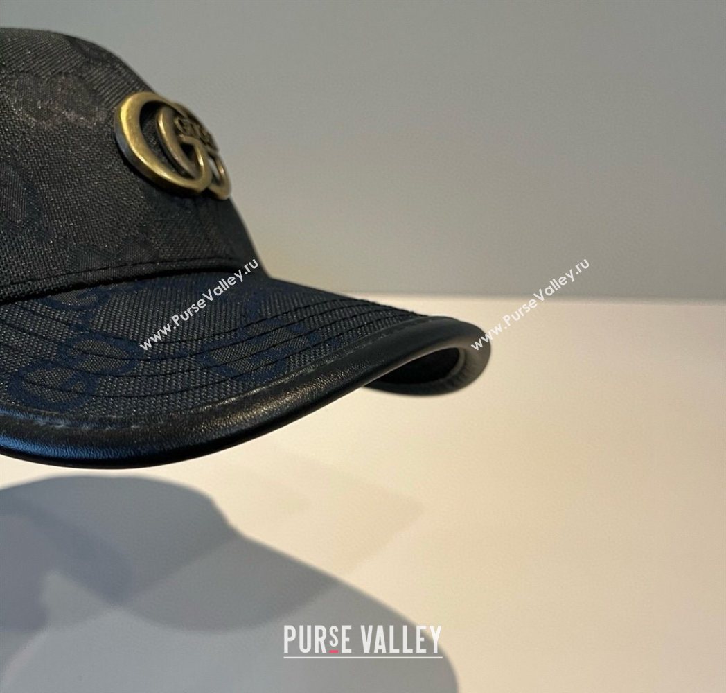 Gucci GG Canvas Baseball Hat Black/Gold 2025 GG090911 (XMN-250909148)
