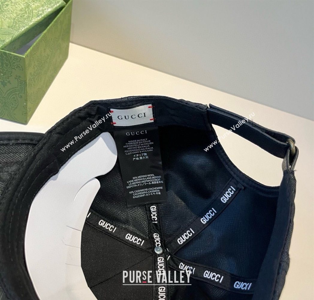 Gucci GG Canvas Baseball Hat Black/Gold 2025 GG090911 (XMN-250909148)