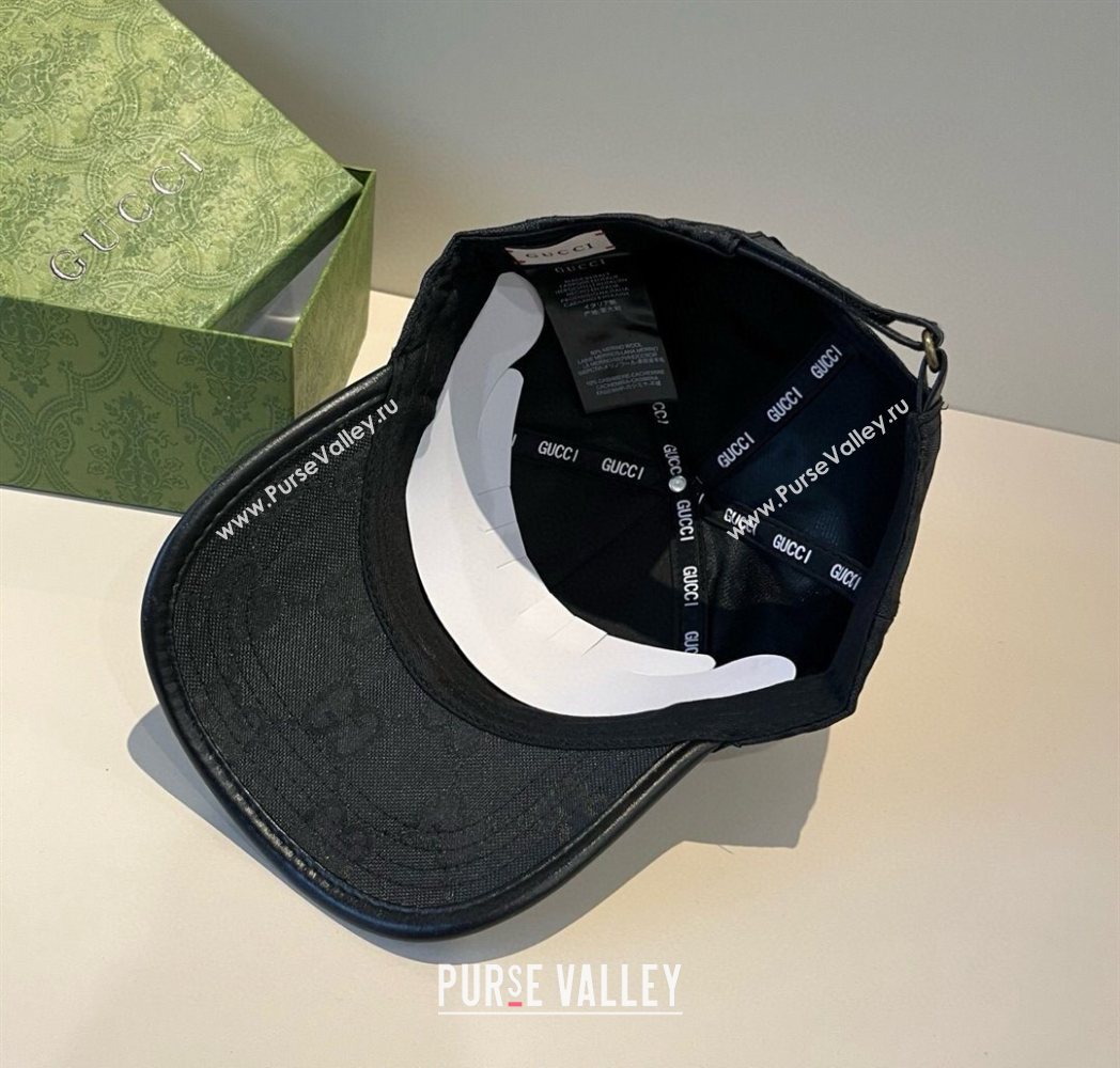 Gucci GG Canvas Baseball Hat Black/Gold 2025 GG090911 (XMN-250909148)
