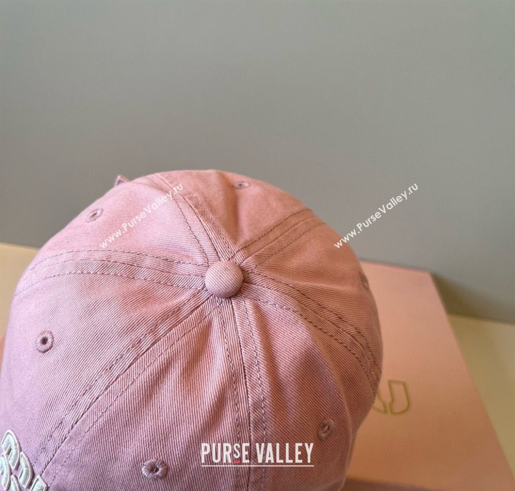 Miu Miu Canvas Baseball Hat Light Pink 2025 MM090913 (XMN-250909158)