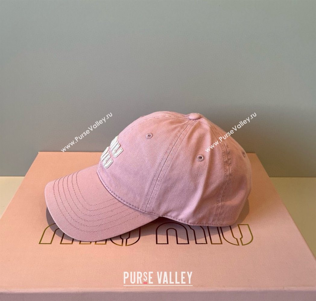 Miu Miu Canvas Baseball Hat Light Pink 2025 MM090913 (XMN-250909158)
