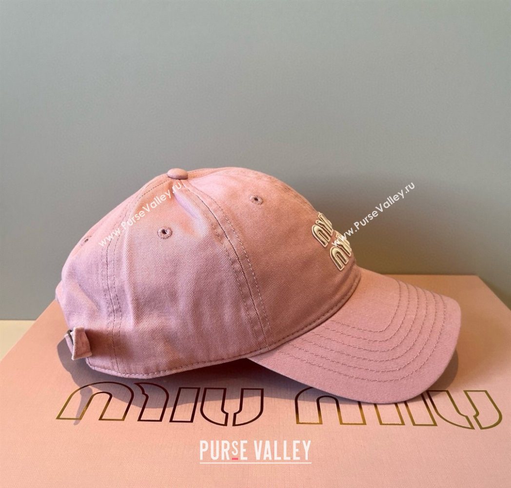 Miu Miu Canvas Baseball Hat Light Pink 2025 MM090913 (XMN-250909158)