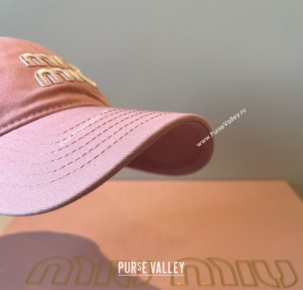Miu Miu Canvas Baseball Hat Light Pink 2025 MM090913 (XMN-250909158)