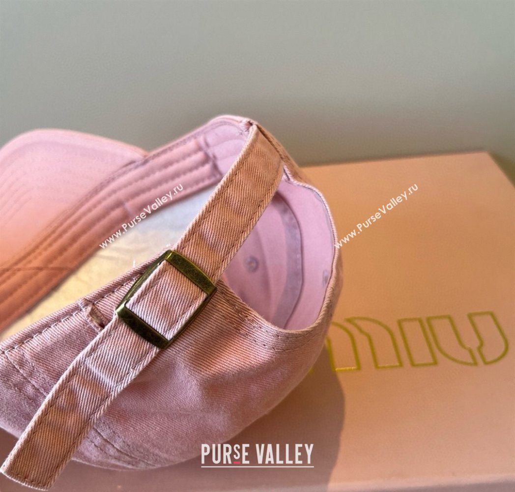 Miu Miu Canvas Baseball Hat Light Pink 2025 MM090913 (XMN-250909158)