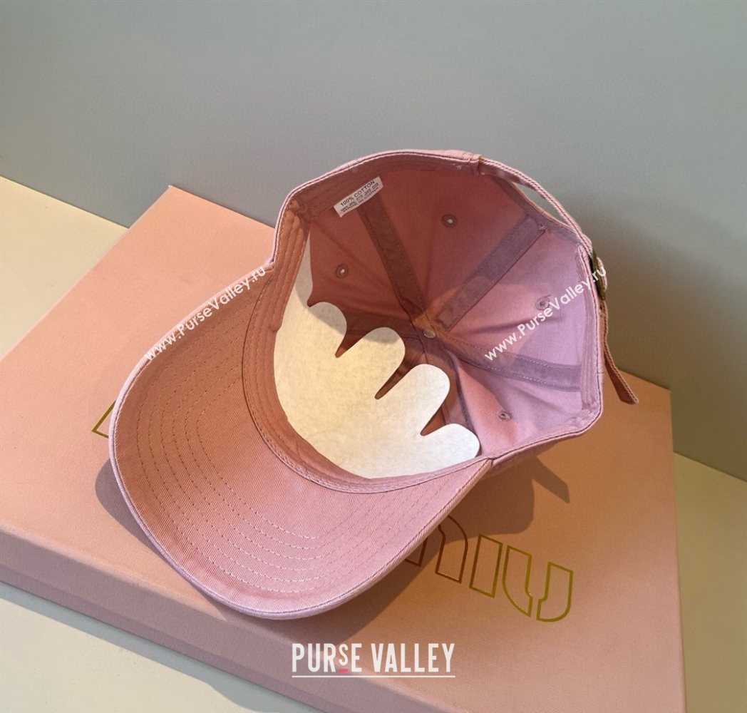 Miu Miu Canvas Baseball Hat Light Pink 2025 MM090913 (XMN-250909158)